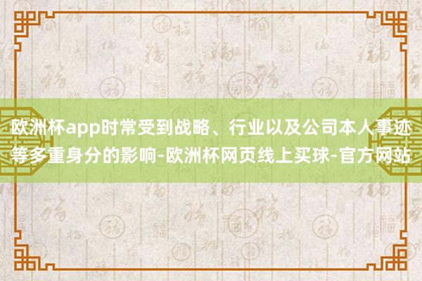 欧洲杯app时常受到战略、行业以及公司本人事迹等多重身分的影响-欧洲杯网页线上买球-官方网站