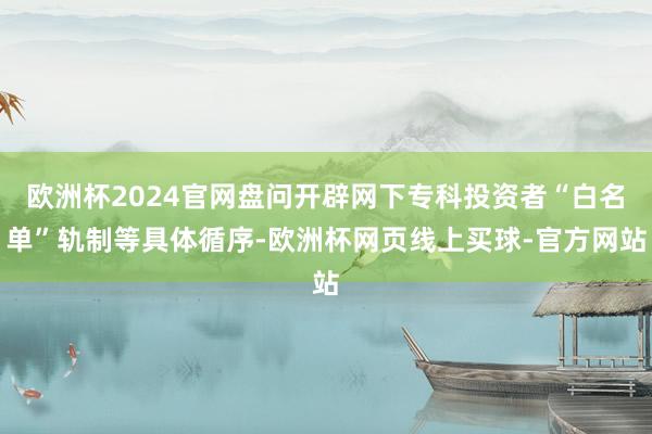 欧洲杯2024官网盘问开辟网下专科投资者“白名单”轨制等具体循序-欧洲杯网页线上买球-官方网站