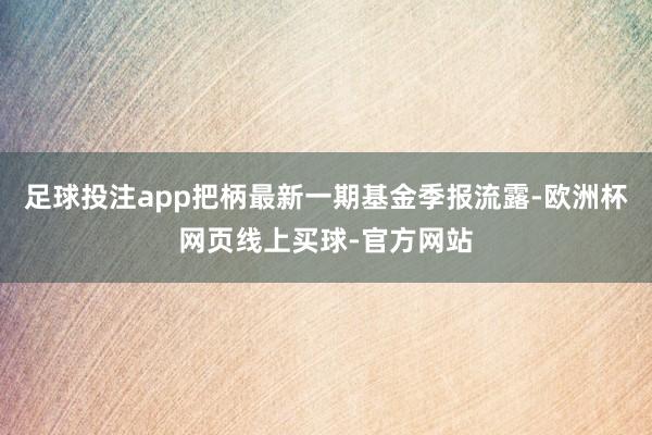 足球投注app把柄最新一期基金季报流露-欧洲杯网页线上买球-官方网站