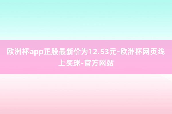欧洲杯app正股最新价为12.53元-欧洲杯网页线上买球-官方网站