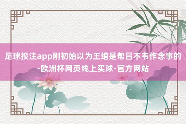 足球投注app刚初始以为王绾是帮吕不韦作念事的-欧洲杯网页线上买球-官方网站